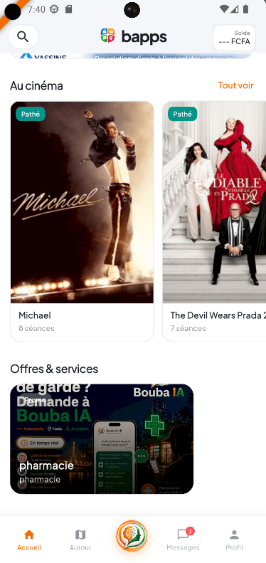 Capture d'écran Bapps — cinéma et offres