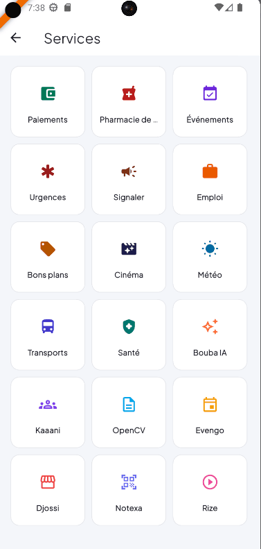 Capture d'écran Bapps — services